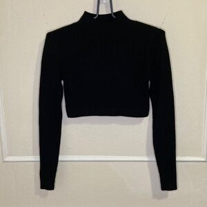 Wild Fable Black Mock Neck Crop Top